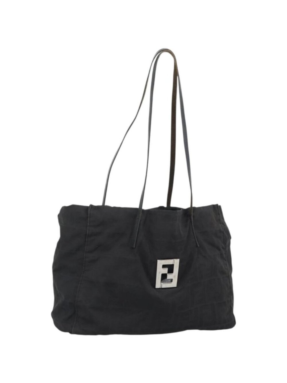 FENDI Zucca Canvas Tote Bag Black Silver